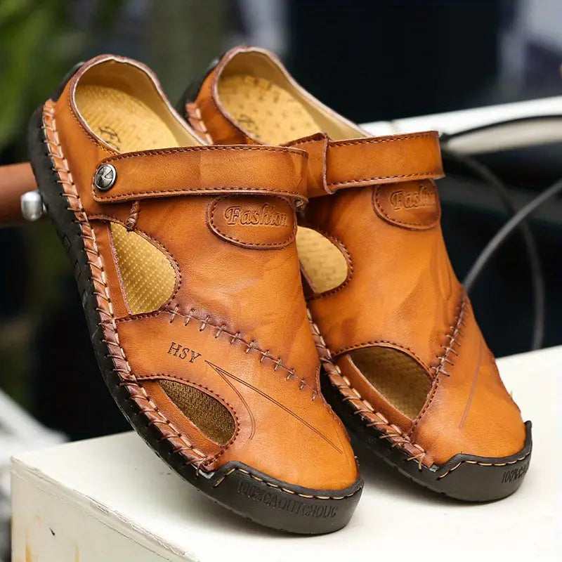 Hochwertige Freizeitsandalen aus weichem Leder für Herren – CloudWay™
