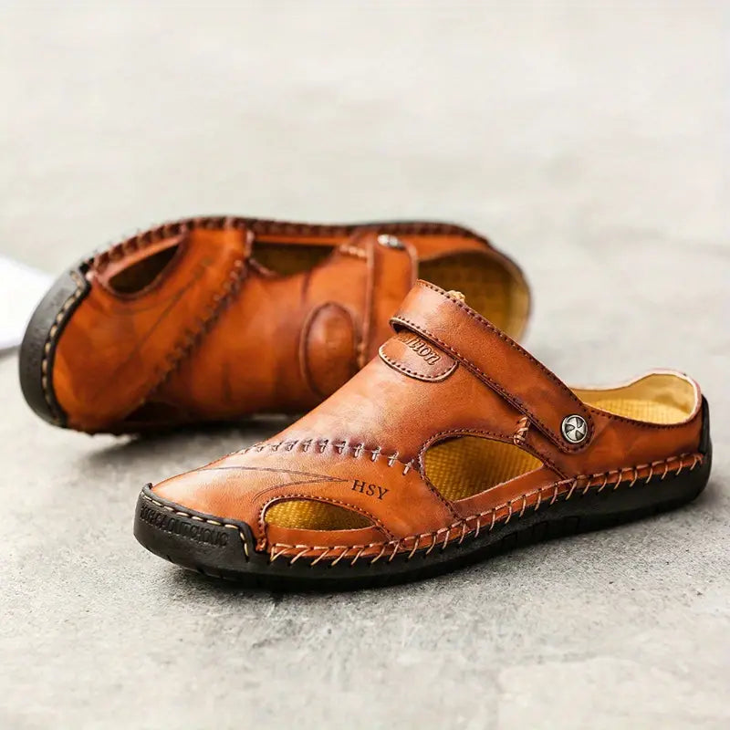 Hochwertige Freizeitsandalen aus weichem Leder für Herren – CloudWay™