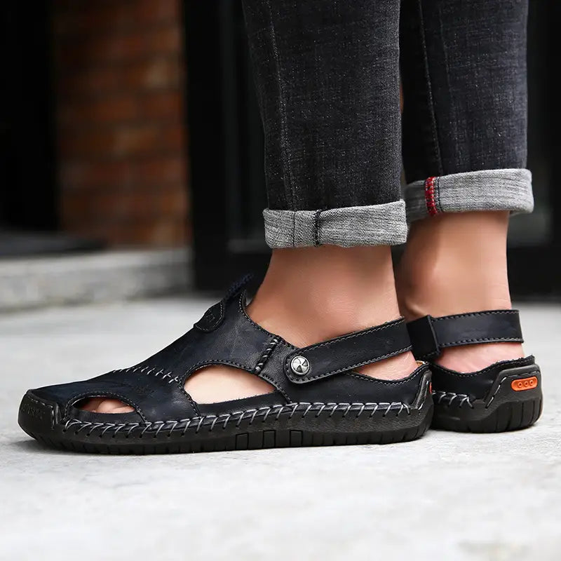 Hochwertige Freizeitsandalen aus weichem Leder für Herren – CloudWay™