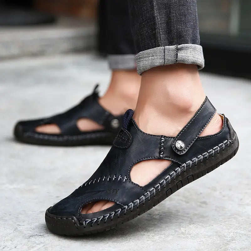 Hochwertige Freizeitsandalen aus weichem Leder für Herren – CloudWay™
