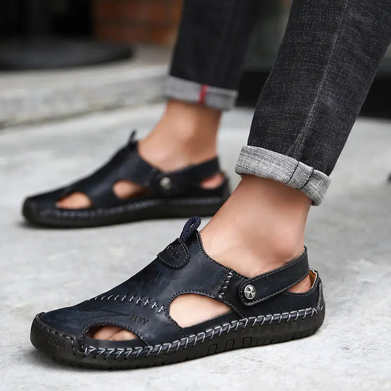 Hochwertige Freizeitsandalen aus weichem Leder für Herren – CloudWay™