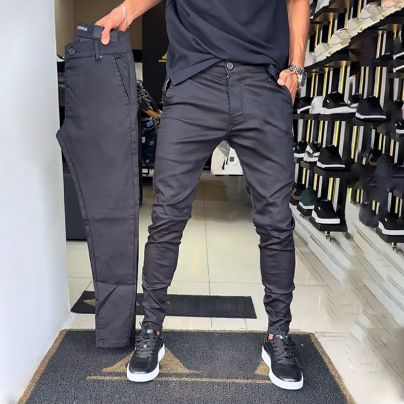 Herren Slim-Fit Casual Einfarbige Hose