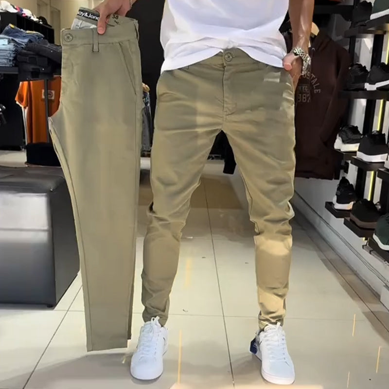 Herren Slim-Fit Casual Einfarbige Hose