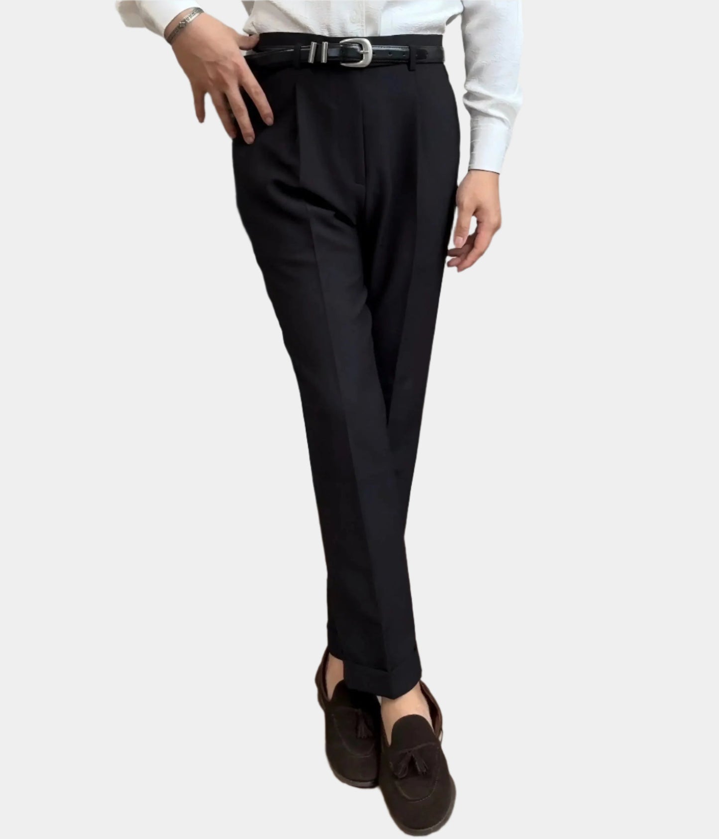 Klassische Hose Astoria mit Gürtel