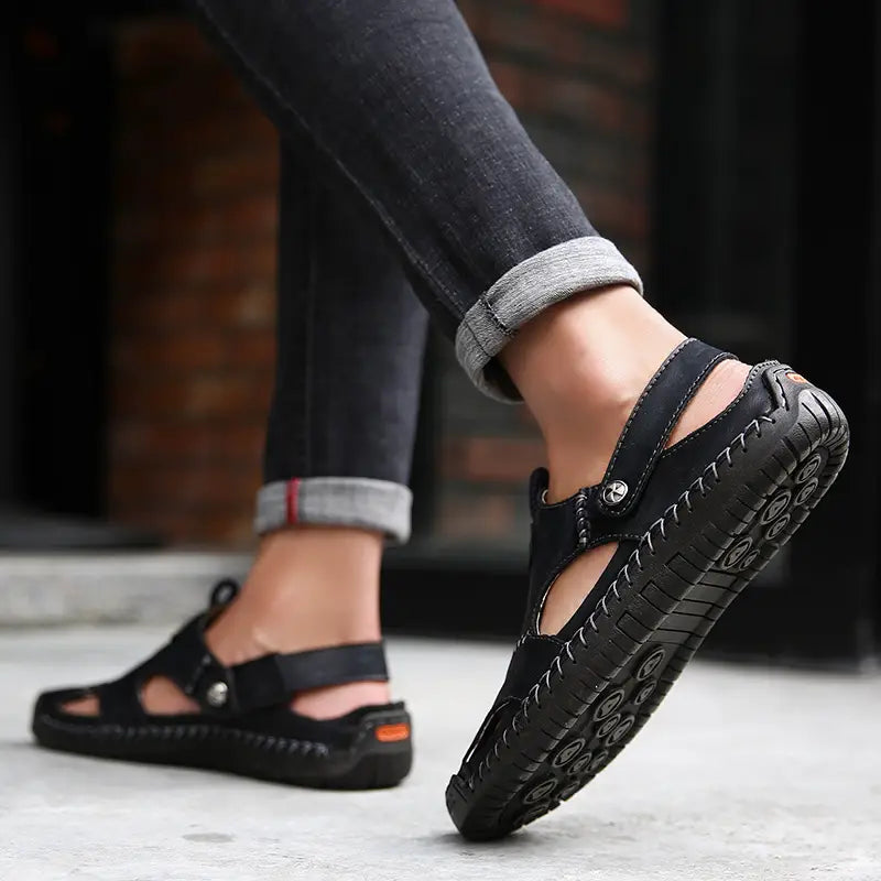 Hochwertige Freizeitsandalen aus weichem Leder für Herren – CloudWay™