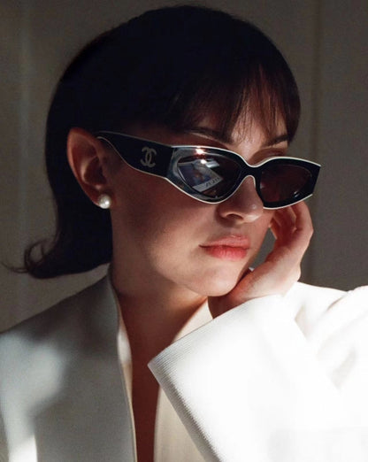 Rechteckige Acetat-Sonnenbrille