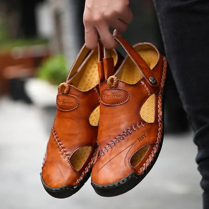 Hochwertige Freizeitsandalen aus weichem Leder für Herren – CloudWay™