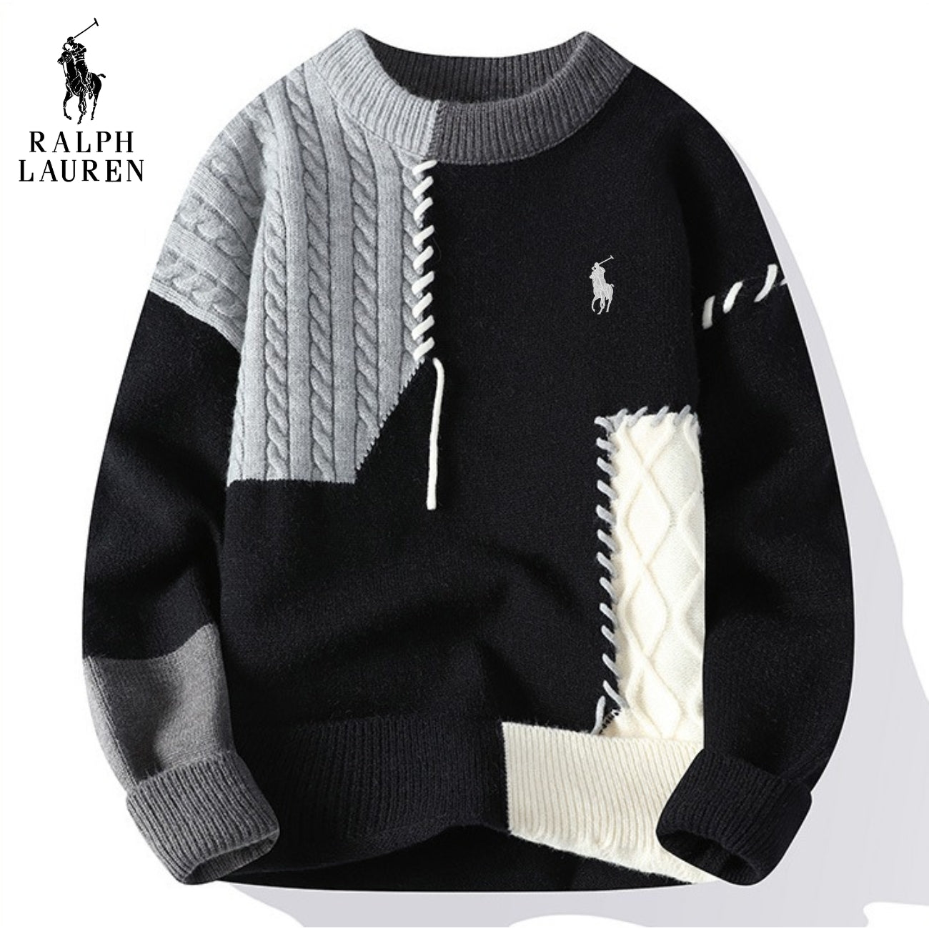 RL® Lässiger Patchwork-Pullover – ABVERKAUFSPREIS 