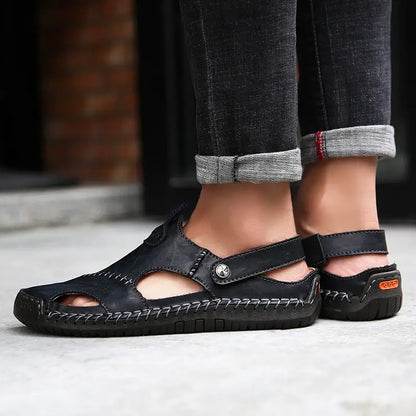 Hochwertige Freizeitsandalen aus weichem Leder für Herren – CloudWay™