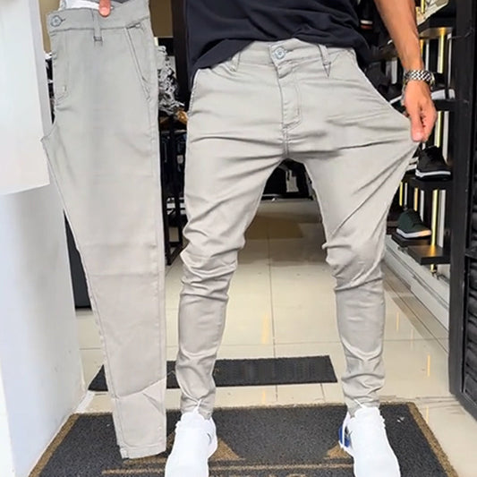 Herren Slim-Fit Casual Einfarbige Hose