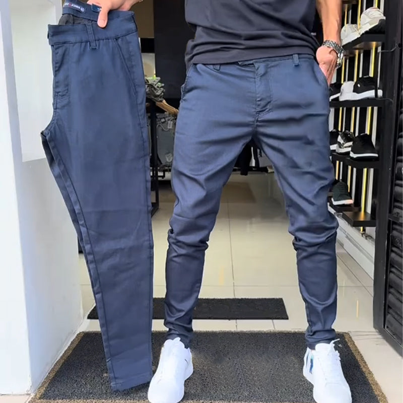 Herren Slim-Fit Casual Einfarbige Hose