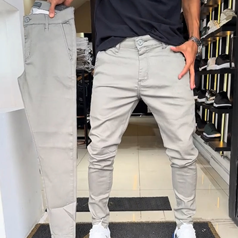 Herren Slim-Fit Casual Einfarbige Hose
