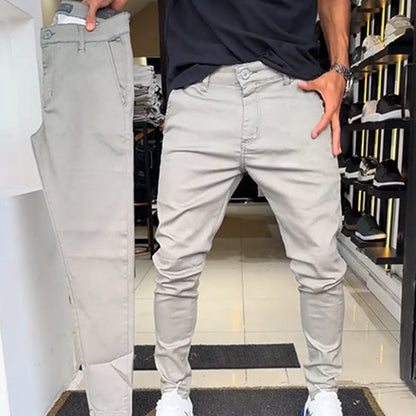 Herren Slim-Fit Casual Einfarbige Hose