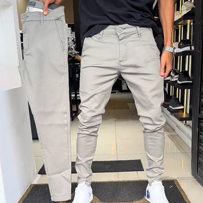Herren Slim-Fit Casual Einfarbige Hose