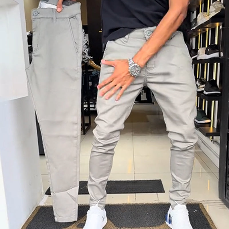 Herren Slim-Fit Casual Einfarbige Hose